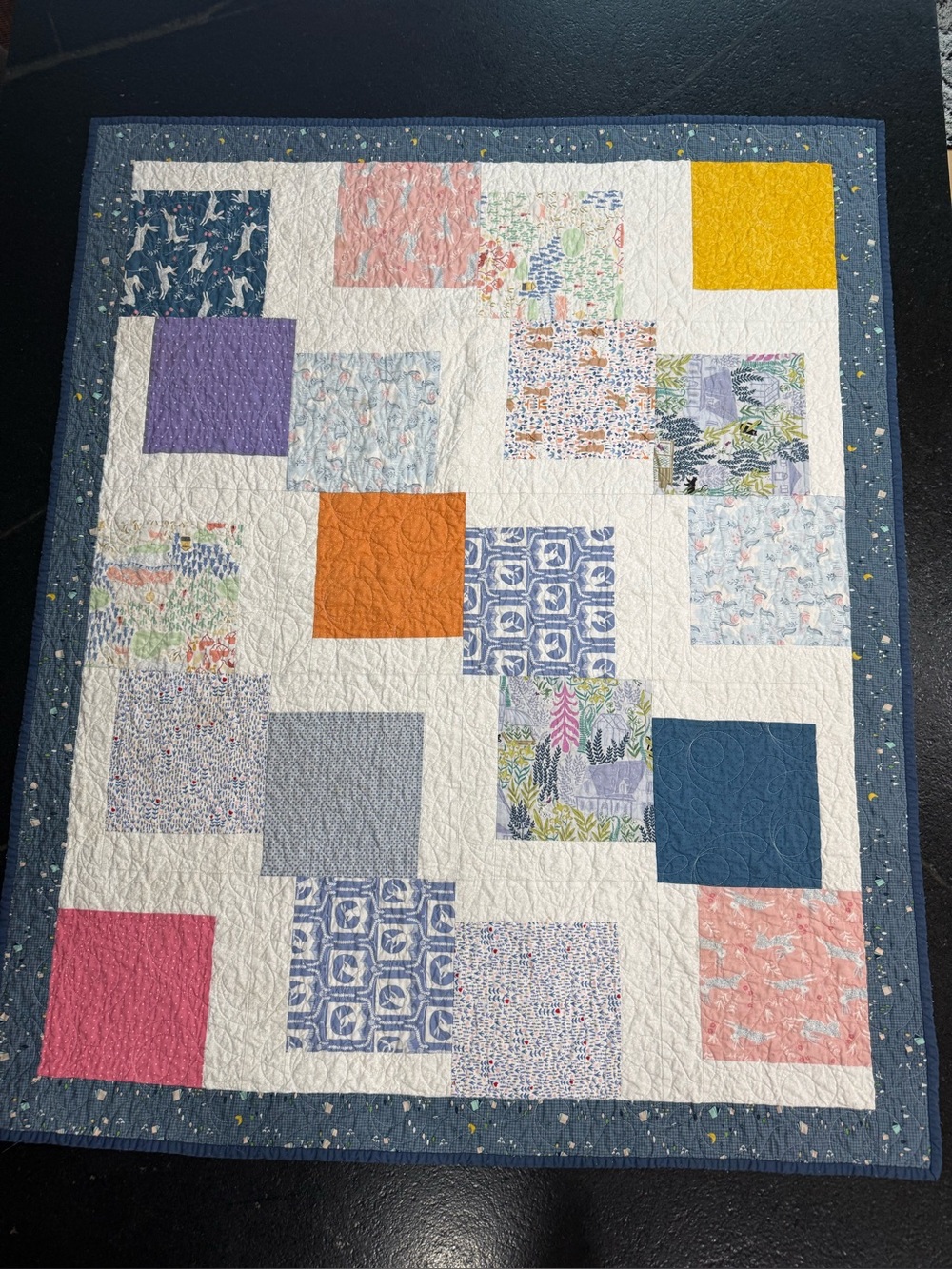 The Linus Connection Handmade Patchwork Quilt Throw 42x51 Reversible